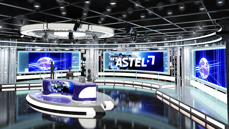 TV studio LED screen rental highlights the whole studio room