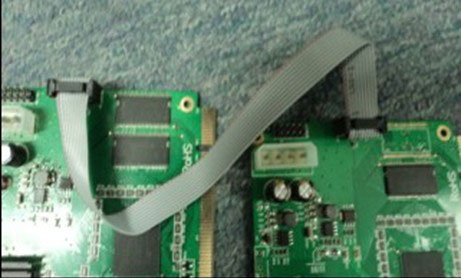 connect the two led sending card