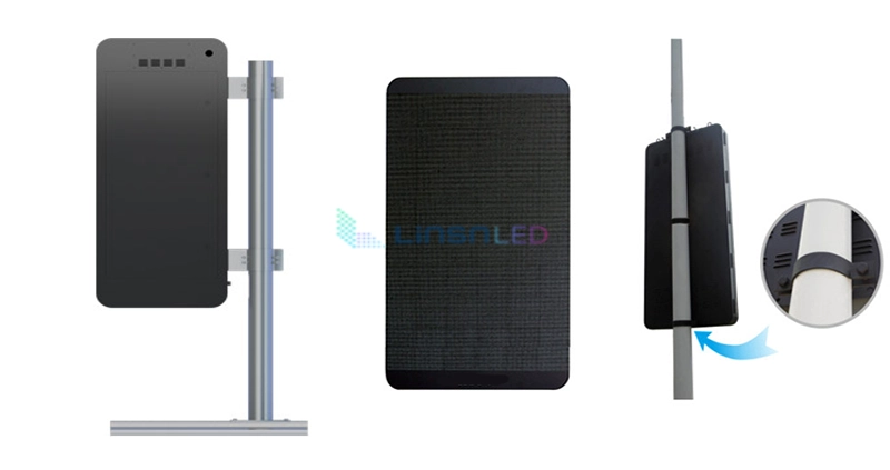 how to install pole led display