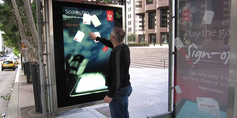 Bus station LED poster screen