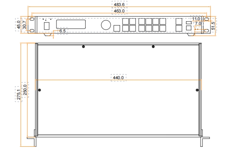 what is the size of novastar vx4s