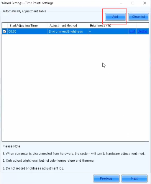 aotu adjustment mode